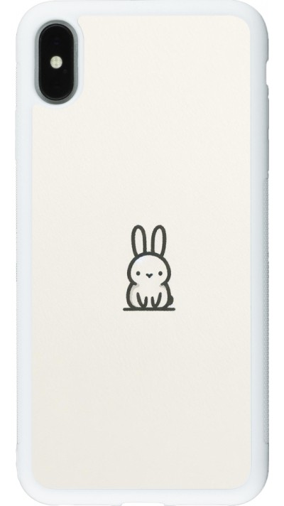 Coque iPhone Xs Max - Silicone rigide blanc Minimal bunny cutie