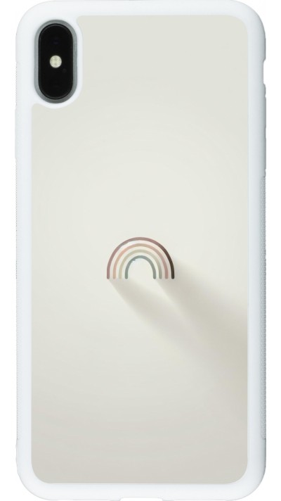 Coque iPhone Xs Max - Silicone rigide blanc Mini Rainbow Minimal