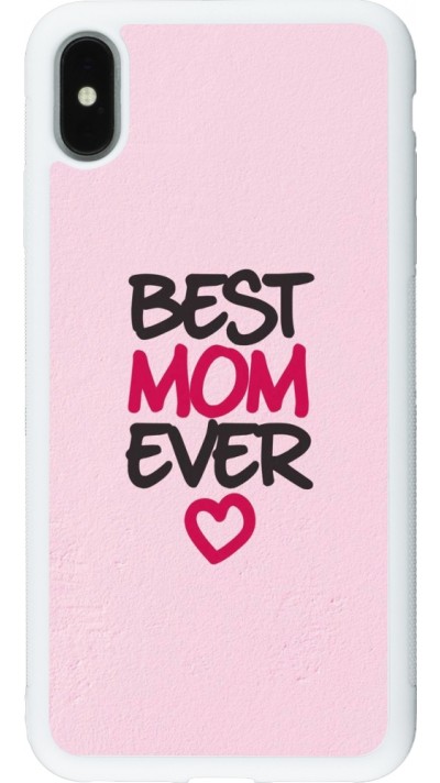 iPhone Xs Max Case Hülle - Silikon weiss Mom 2023 best Mom ever pink