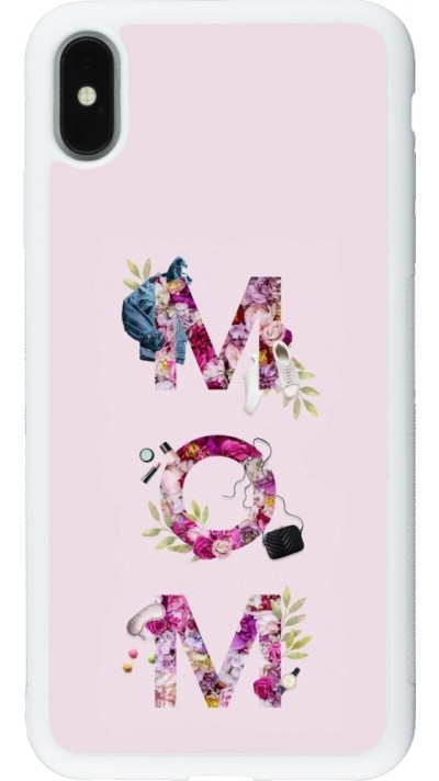iPhone Xs Max Case Hülle - Silikon weiss Mom 2024 girly mom