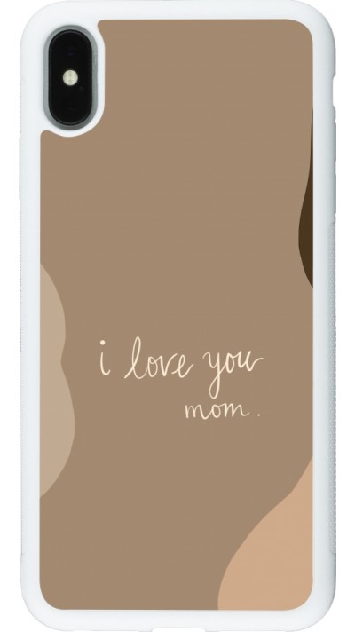 iPhone Xs Max Case Hülle - Silikon weiss Mom 2024 I love you Mom