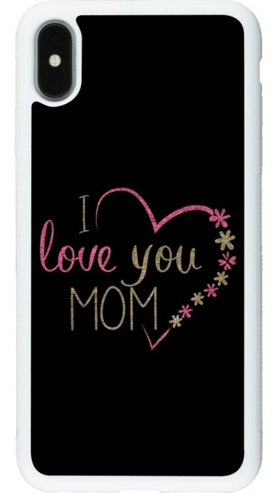 iPhone Xs Max Case Hülle - Silikon weiss Mom 2024 I love you Mom Hertz