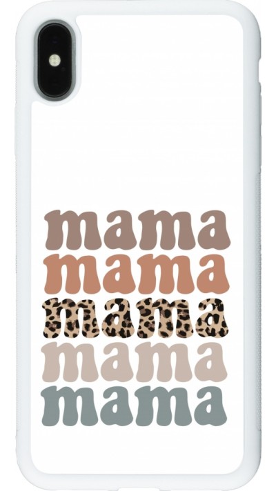 iPhone Xs Max Case Hülle - Silikon weiss Mom 2024 Mama animal