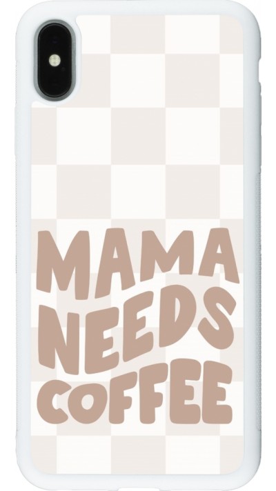 iPhone Xs Max Case Hülle - Silikon weiss Mom 2024 Mama needs coffee