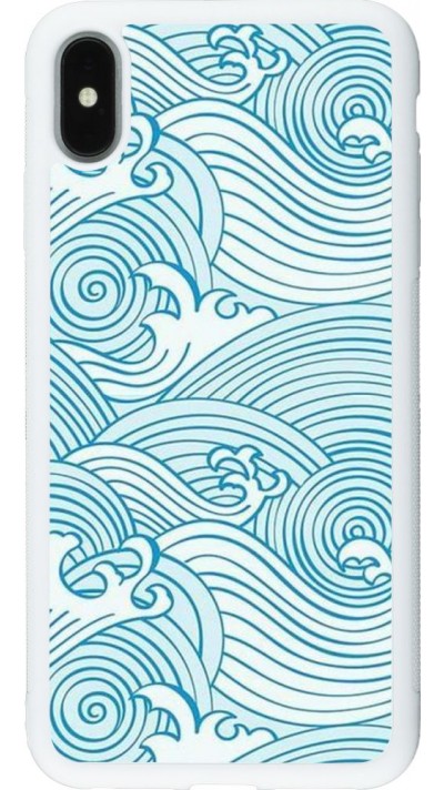 Coque iPhone Xs Max - Silicone rigide blanc Ocean Waves