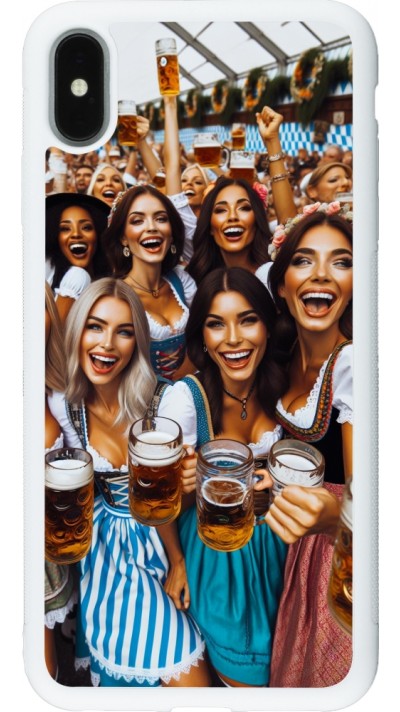 iPhone Xs Max Case Hülle - Silikon weiss Oktoberfest Frauen