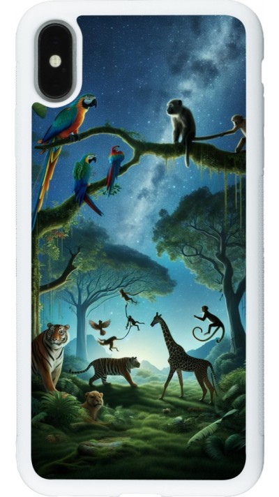 iPhone Xs Max Case Hülle - Silikon weiss Paradies der exotischen Tiere