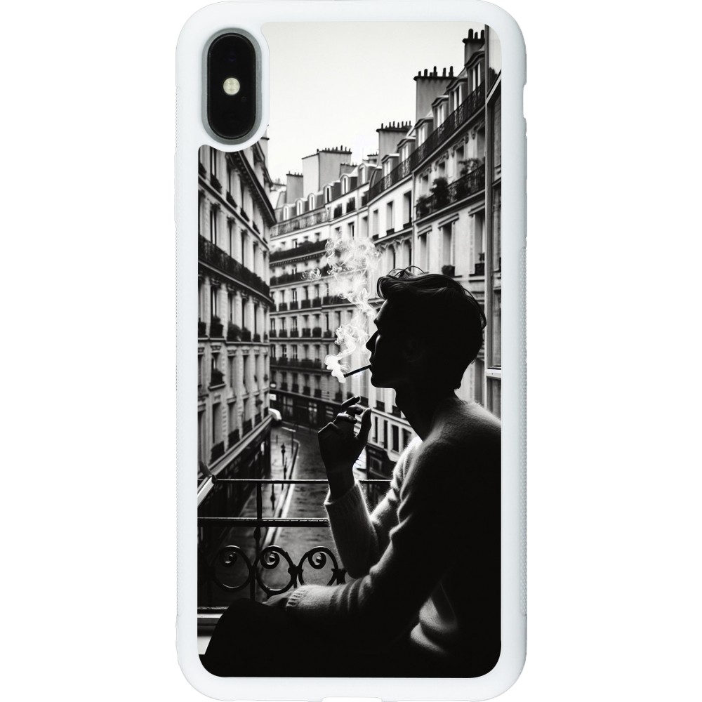 iPhone Xs Max Case Hülle - Silikon weiss Parisian Smoker