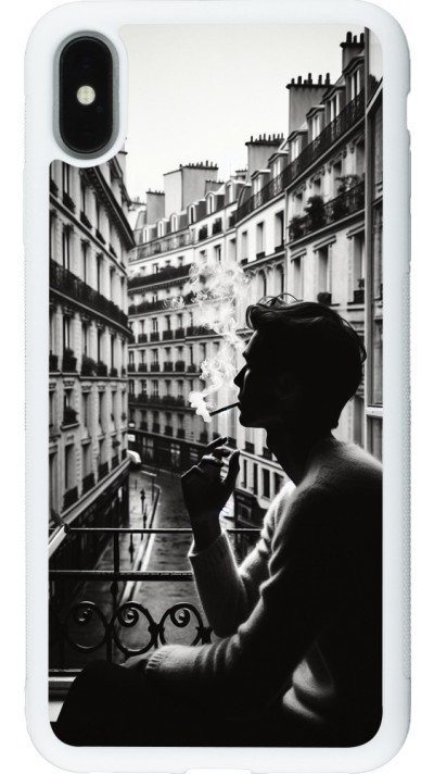 Coque iPhone Xs Max - Silicone rigide blanc Parisian Smoker
