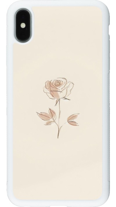 Coque iPhone Xs Max - Silicone rigide blanc Sable Rose Minimaliste