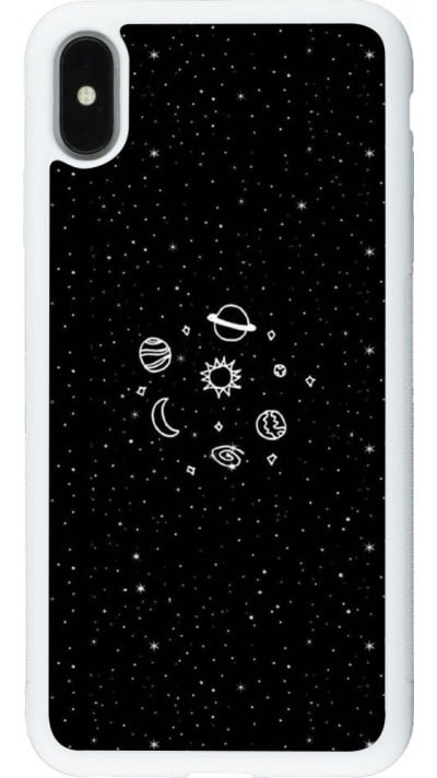 Hülle iPhone Xs Max - Silikon weiss Space Doodle