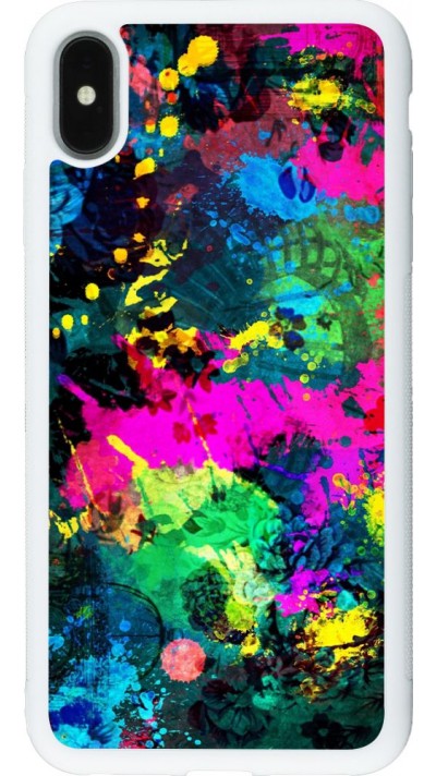 Hülle iPhone Xs Max - Silikon weiss splash paint