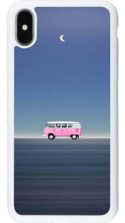 Coque iPhone Xs Max - Silicone rigide blanc Spring 23 pink bus
