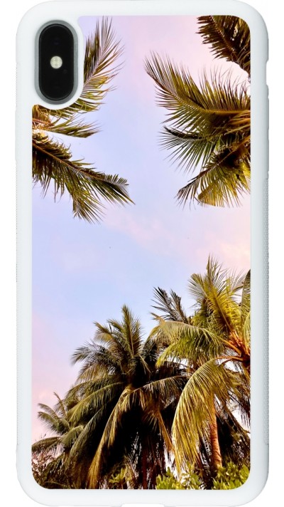 Coque iPhone Xs Max - Silicone rigide blanc Summer 2023 palm tree vibe