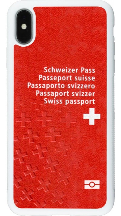 Hülle iPhone Xs Max - Silikon weiss Swiss Passport