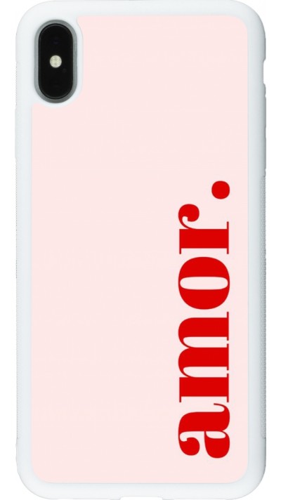 Coque iPhone Xs Max - Silicone rigide blanc Valentine 2024 amor