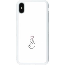 iPhone Xs Max Case Hülle - Silikon weiss Valentine 2024 heart by Millennials