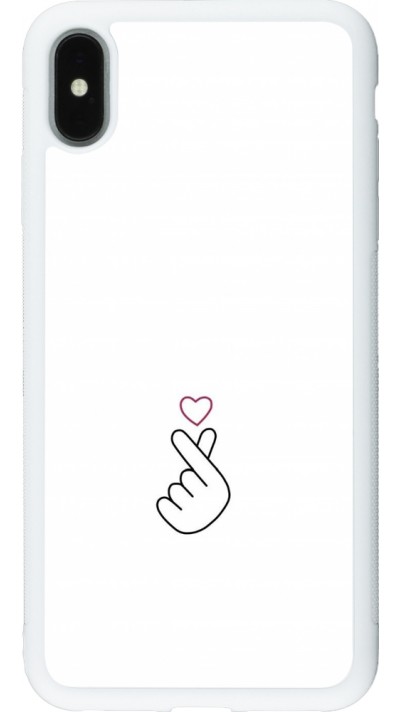 Coque iPhone Xs Max - Silicone rigide blanc Valentine 2024 heart by Millennials