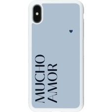 iPhone Xs Max Case Hülle - Silikon weiss Valentine 2024 mucho amor azul