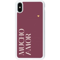 iPhone Xs Max Case Hülle - Silikon weiss Valentine 2024 mucho amor rosado