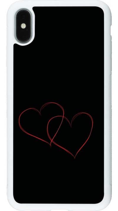 Coque iPhone Xs Max - Silicone rigide blanc Valentine 2023 attached heart