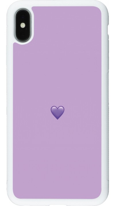 iPhone Xs Max Case Hülle - Silikon weiss Valentine 2023 purpule single heart