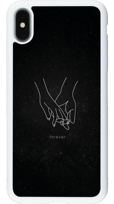 Coque iPhone Xs Max - Silicone rigide blanc Valentine 2023 hands forever