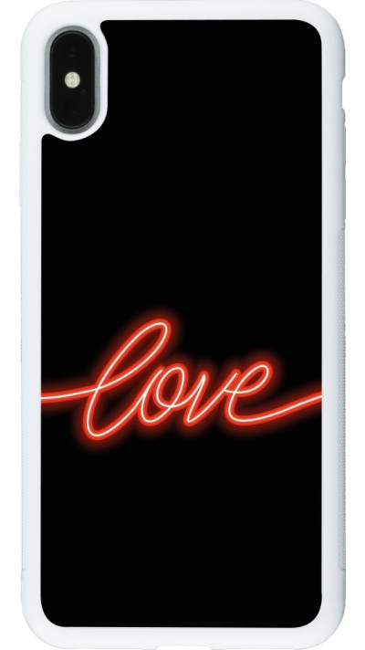 iPhone Xs Max Case Hülle - Silikon weiss Valentine 2023 neon love