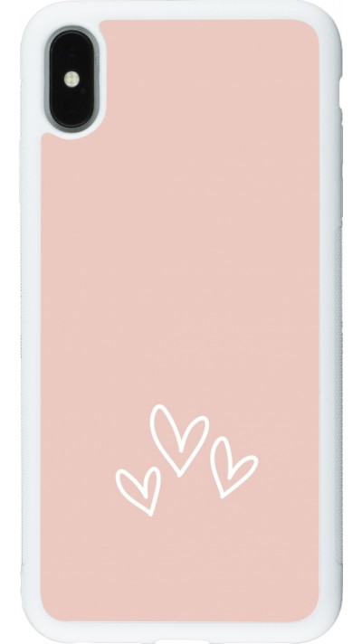 iPhone Xs Max Case Hülle - Silikon weiss Valentine 2023 three minimalist hearts