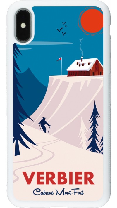 iPhone Xs Max Case Hülle - Silikon weiss Verbier Cabane Mont-Fort
