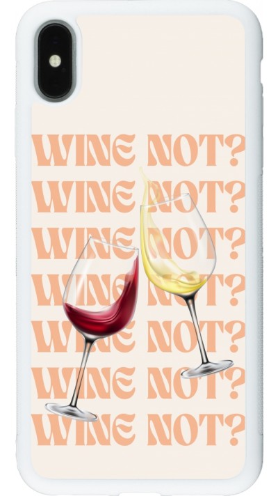 iPhone Xs Max Case Hülle - Silikon weiss Wine not