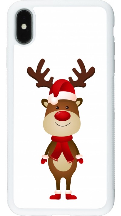 iPhone Xs Max Case Hülle - Silikon weiss Christmas 22 reindeer
