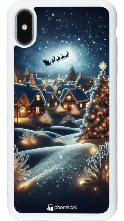 Coque iPhone Xs Max - Silicone rigide blanc Noël 2023 Christmas is Coming