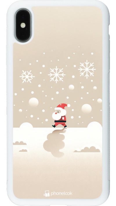 Coque iPhone Xs Max - Silicone rigide blanc Noël 2023 Minimalist Santa