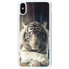 Coque iPhone Xs Max - Silicone rigide blanc Zen Tiger