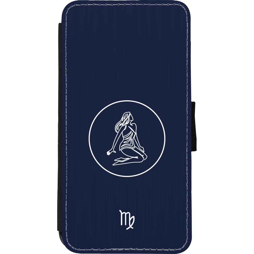 Coque iPhone Xs Max - Wallet noir Astrologie Vierge