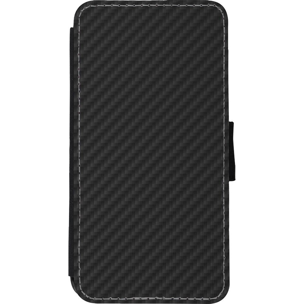 Coque iPhone Xs Max - Wallet noir Carbon Basic