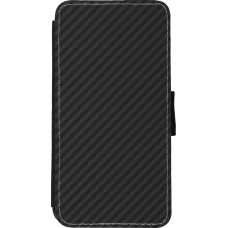 Coque iPhone Xs Max - Wallet noir Carbon Basic