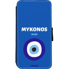 Coque iPhone Xs Max - Wallet noir Pop Summer Destination Mykonos
