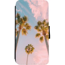 Coque iPhone Xs Max - Wallet noir Summer 2025 Palmiers
