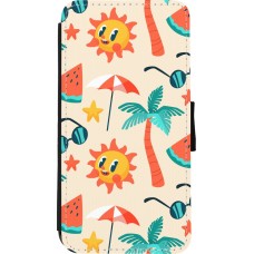 iPhone Xs Max Case Hülle - Wallet schwarz Summer 2025 Pattern soleil