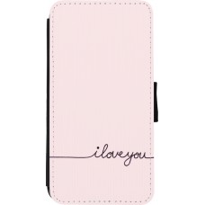 iPhone Xs Max Case Hülle - Wallet schwarz Valentine 2023 i love you writing