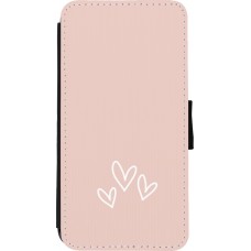 Coque iPhone Xs Max - Wallet noir Valentine 2023 three minimalist hearts