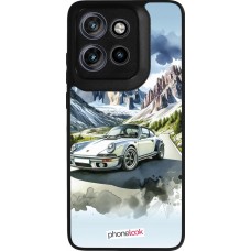 Coque Motorola Moto S50 - Silicone rigide noir Porsche 911 Mountain Watercolor