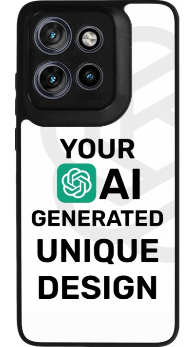 Motorola Moto S50 Case Hülle - Silikon schwarz Weltweit einzigartig erstellt dank Deiner Kreativität und künstlicher Intelligenz (KI)