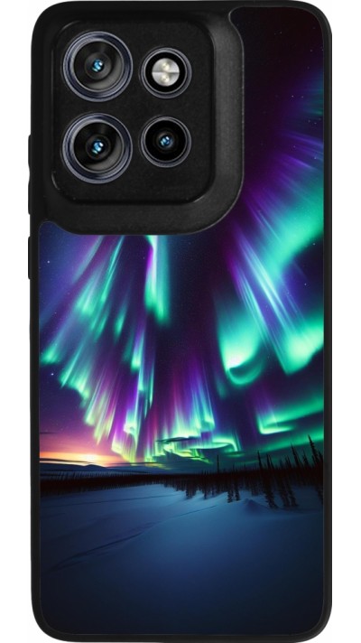 Motorola Moto S50 Case Hülle - Silikon schwarz Funkelndes Nordlicht