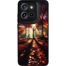 Coque Motorola Moto S50 - Silicone rigide noir Automne doré glare