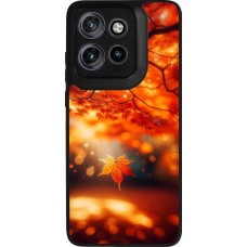 Coque Motorola Moto S50 - Silicone rigide noir Automne Magique Orange