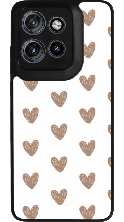 Motorola Moto S50 Case Hülle - Silikon schwarz Autumn 2024 brown hearts