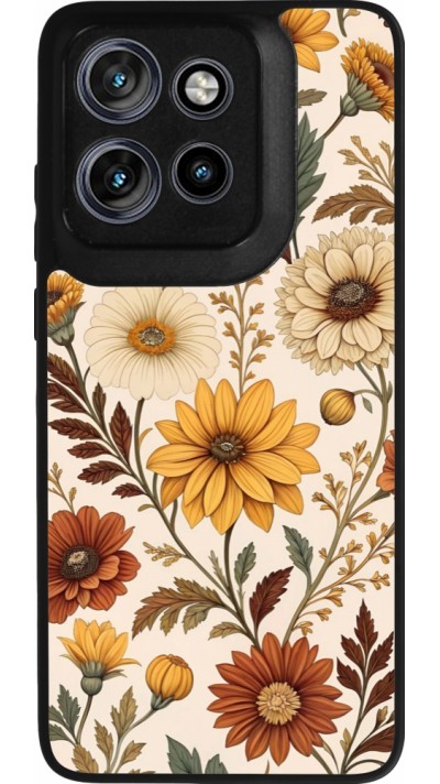 Motorola Moto S50 Case Hülle - Silikon schwarz Autumn 25 Flower pattern